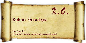 Kokas Orsolya névjegykártya
