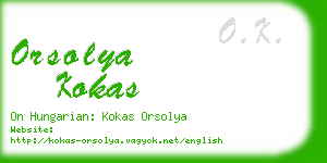 orsolya kokas business card